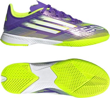 Дитячі футбольні бутси adidas F50 League Indoor для залу, розмір 38 EU, фіолетовий, білий, лимонний