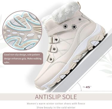 Зимові чоботи VITIKE для жінок. Теплі, з підкладкою, снігоступи. Осінь, зимові чоботи, Outdoor, білі, зелені (38 EU, бежевий)
