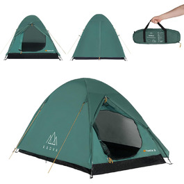Намет KADVA для кемпінгу Festa 2, 200x120x105 см, на 2 особи, з москітною сіткою, водонепроникний, легкий, міцний, з каркасом з фібергласу, для кемпінгу та піших прогулянок, зелений