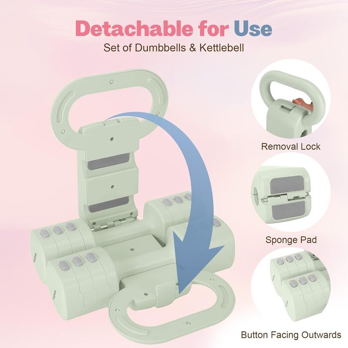 Регульований набір гантелей 2 шт. 4-в-1 для жінок, 0.9-2.3 кг, для дому