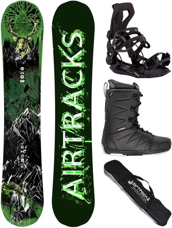 Чоловічий сноуборд-набір Airtracks Forest King Carbon Wide Hybrid Rocker 153 см + кріплення Master + черевики Star Black 42 + сумка, фрірайд/фрістайл
