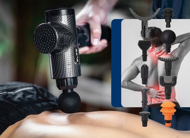Перкусійний масажер для тіла та спини Massage Gun Pro: набір з 10 насадок