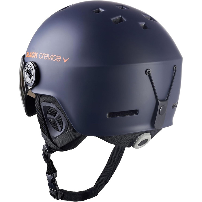 Шолом гірськолижний BLACK CREVICE Gstaad з візором (пілотський стиль) | Полікарбонат, дихаючий, регульований | для чоловіків та жінок