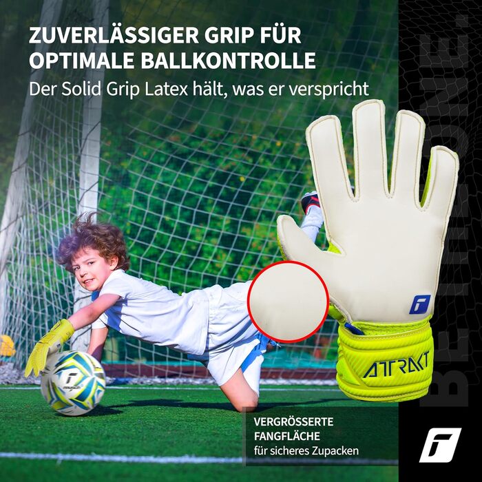 Воротарські рукавички Reusch Attrakt Solid Junior для дітей 5-16 років | Жовто-синій/Білий колір