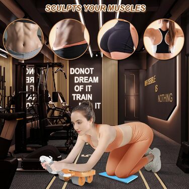 Ролер для пресу з опорою на лікті, автоматичний відскок, тренажер для пресу для жінок та чоловіків (Оранжевий)