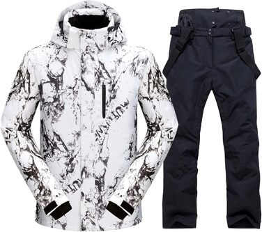 Комплект гірськолижний чоловічий: куртка та штани, зимовий, водонепроникний, вітронепроникний, з капюшоном, камуфляж, XL