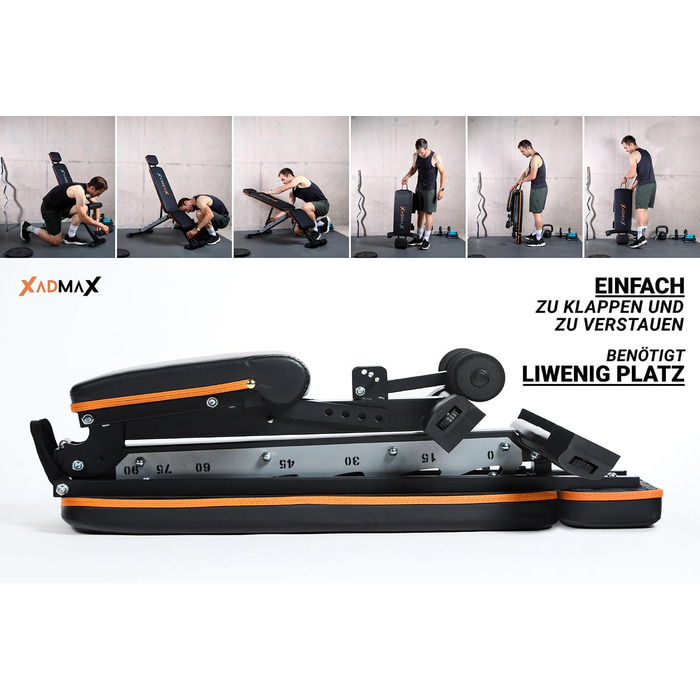 Регульована складана лава для гантелей, посилена тренажерна лава для дому, витримує до 360 кг, багатофункціональна атлетична лава для силових тренувань