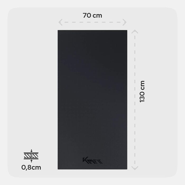 Захисний килимок для фітнес-обладнання KM-Fit: протиковзна шумопоглинаюча підкладка для тренажерів, йоги та пілатесу (130x70x0.8 см)