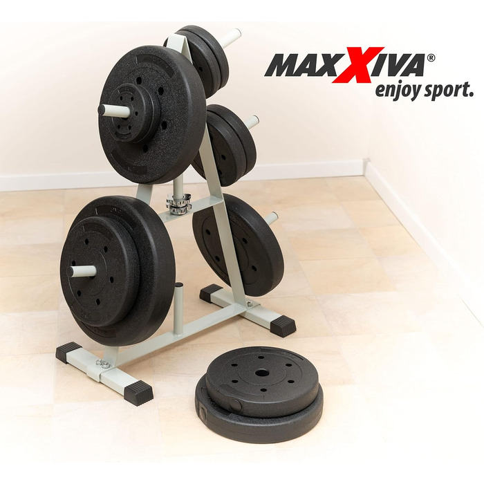 MAXXIVA Комплект гантельних дисків 2×15 кг, цемент, для силових тренувань, фітнесу, бодібілдингу, діаметр 30 мм
