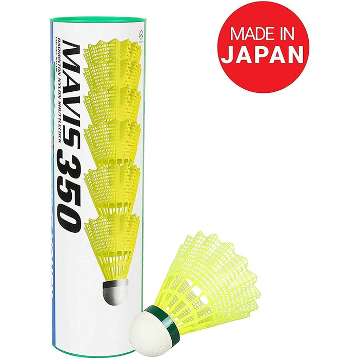 Yonex Mavis 350 – воланчики для бадмінтону, упаковка 6 шт, колір SLO Yellow