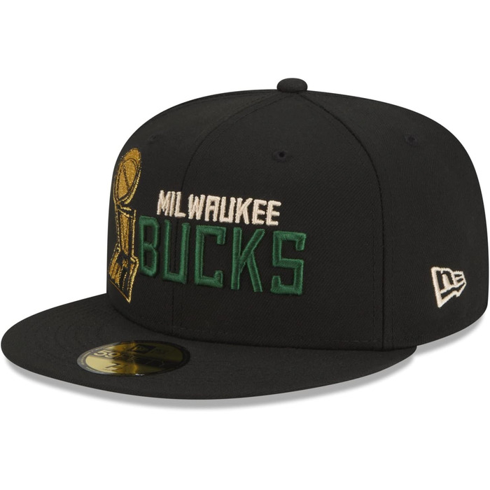 Кепка New Era 59Fifty з логотипом NBA Champions Milwaukee Bucks (1956-1957) - чорна