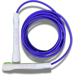 Професійне скакалка Elevate Speed Rope MAX з міцного PVC, нейлонового сердечника, довжина до 3 метрів, чорні/білі ручки (фіолетовий)