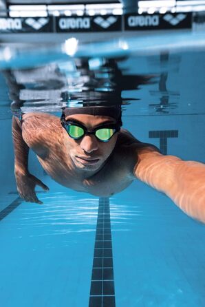Окуляри для плавання ARENA Cobra Tri Swipe Mirror, дзеркальні, сріблясто-зелені