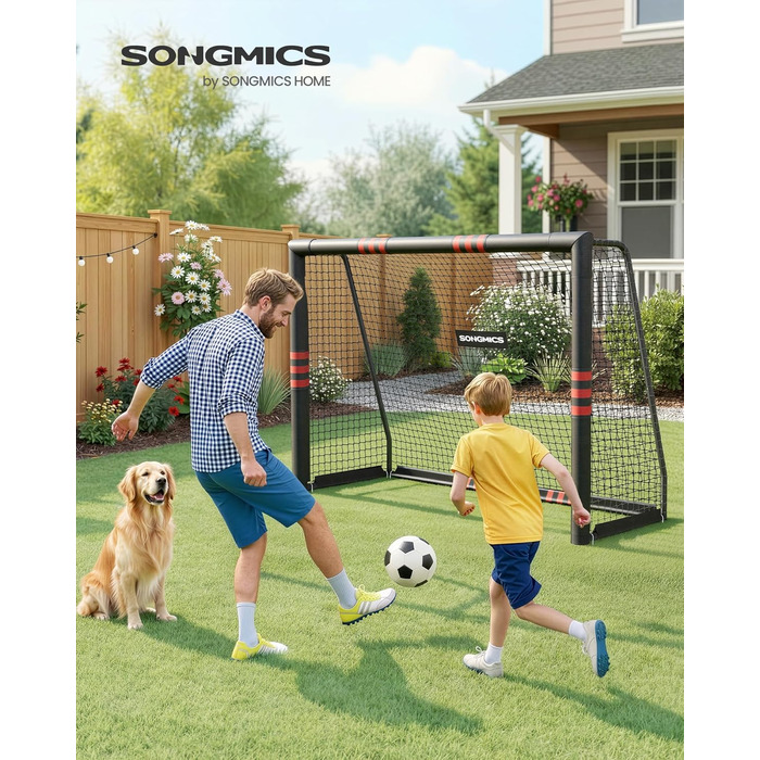 Футбол ворота SONGMICS 240x160x85 см: сталеві труби, сітка PE, для саду, пляжу, універсальні
