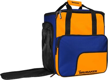 Чохол для лижних черевиків BRUBAKER з відділенням для шолома - Super Function. Сумка-рюкзак для лижних черевиків, синьо-помаранчевий колір