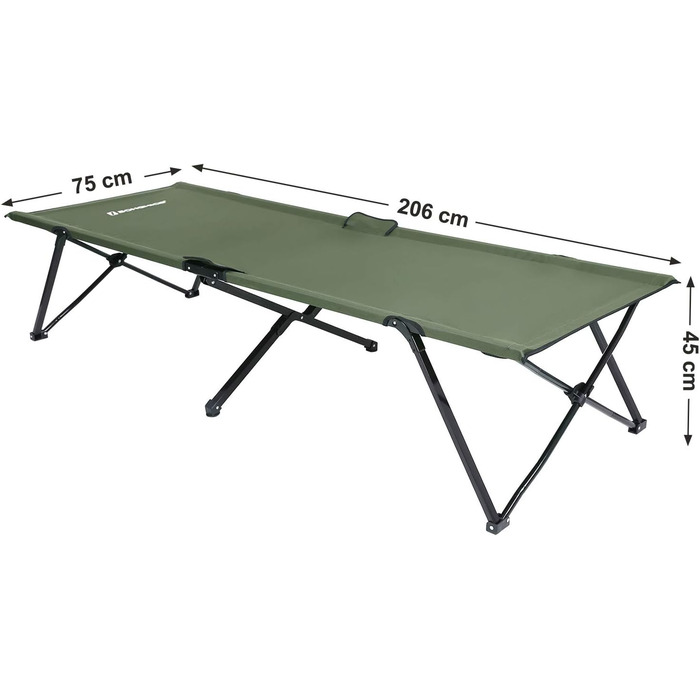SONGMICS Кемпінгове ліжко для гостей, складане, 260 кг, XXL, 205 x 75 x 46 см, GCB25L, Зелене