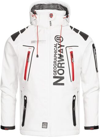 Чоловіча куртка Softshell Geographical Norway G-Forrest, біло-червона, розмір S