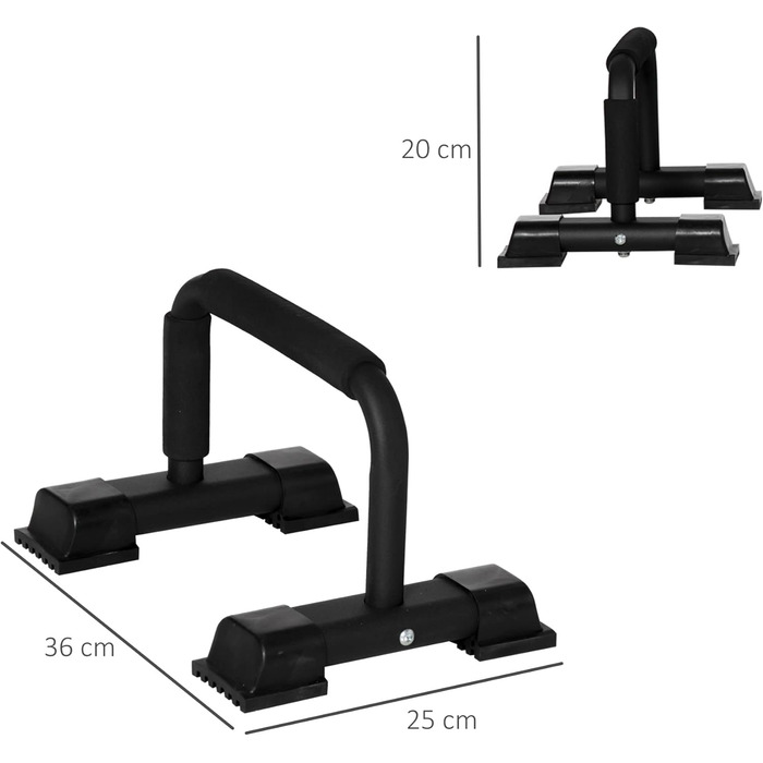 HOMCOM Паралелепіди для віджимань (2 шт) - Станція для віджимань, до 120 кг, обладнання для силових тренувань вдома