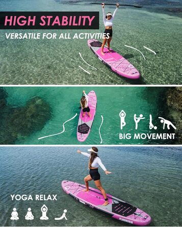 Надувний SUP-борд 10'8 x 35' для 3 осіб: стабільний, з рюкзаком та веслом