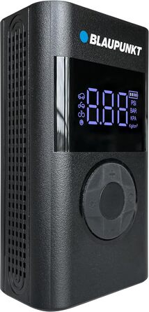 Портативний акумуляторний компресор Blaupunkt TPM 124 для накачування шин авто, велосипедів, мотоциклів і м'ячів, з функціями павербанку та ліхтарика, чорний