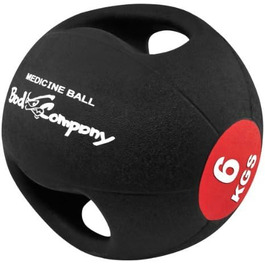 Медичний м'яч Bad Company Pro Grip з подвійною ручкою, 6 кг – фітнесбол для тренувань, набір або окремо