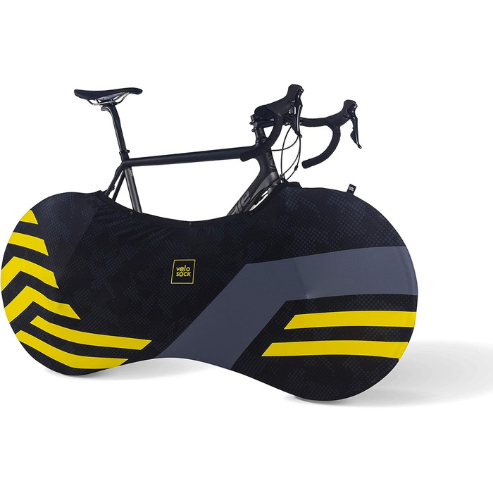Чохол для велосипеда Velo Sock Unisex для дорослих, підходить для 99% велосипедів, жовті лінії
