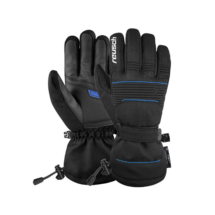 Зимові гірськолижні рукавички Reusch Crosby R-TEX XT водонепроникні та дихаючі, унісекс, чорно-сині, розмір 7.5