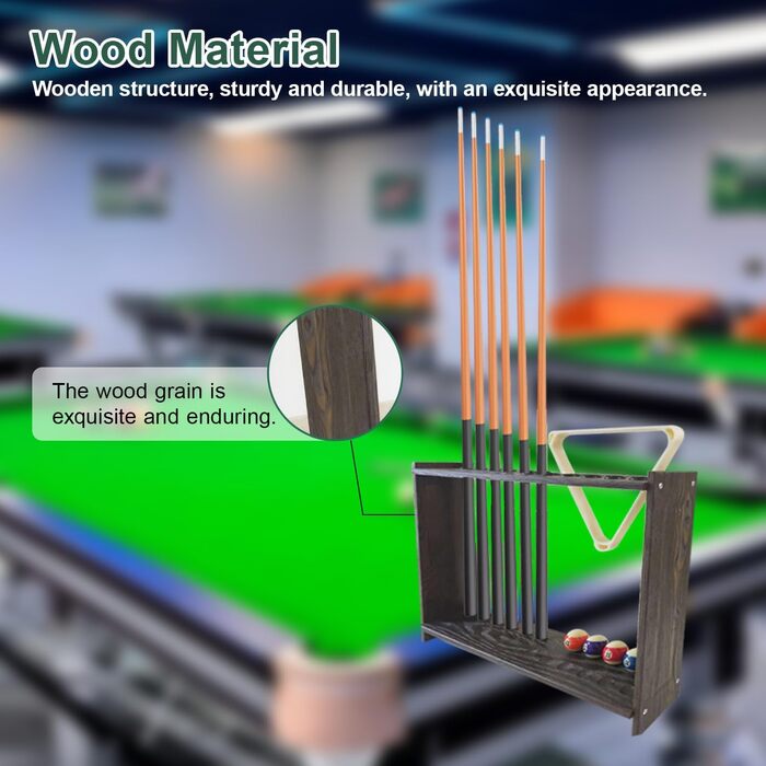 Стенд для київ для більярдних київ, куль та тримачів, дерев'яний, на 16 київ, 8 куль, 2 тримачі, для більярдного залу, клубу