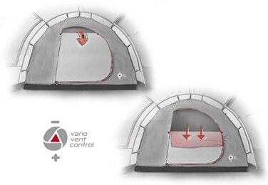 Намет High Peak Tunnelzelt Atmos 3: просторий тунельний намет для кемпінгу та трекінгу на 3 особи, водонепроникний (4000 мм), з вентиляцією та москітними вікнами