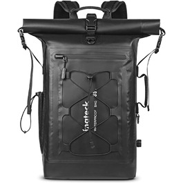 Рюкзак Inateck RollTop 30-35 л для чоловіків, водонепроникний, багатофункціональний органайзер із знімним плечовим ременем, клапаном для виходу повітря, водонепроникною блискавкою, для велоспорту, туризму, активного відпочинку
