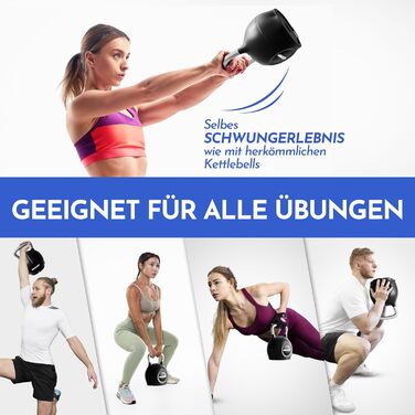 Набір гирь NEOLYMP 2-20 кг (7-в-1) регульовані для тренувань вдома - чавунні гирі з міцною нержавіючою ручкою для ефективних махів