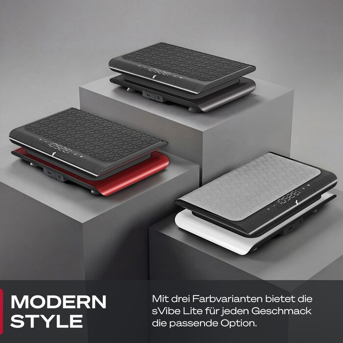 Віброплатформа Sportstech sVibe Lite чорна: для дому, до 120 кг, схуднення, спалювання жиру, м'язовий набір, тренування всього тіла, 99 рівнів інтенсивності, німецька якість