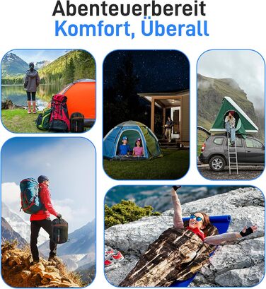 Спальний мішок SereneLife Mumienschlaф – легкий, теплий та водонепроникний для зими та холодних умов, ізоляція від -15 до 12 °C, гладкий блискавчик, компактний компресійний мішок, подушка для подорожей, для кемпінгу та відпочинку на природі (Real Tree)