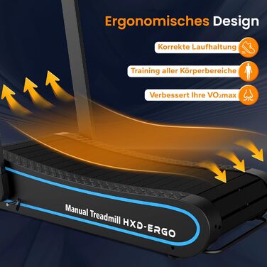 Тренажер для бігу HXD-ERGO для дому, складаний, з LCD-дисплеєм. Немоторизована бігова доріжка 2-в-1 для домашніх та офісних тренувань.