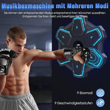 Музична боксерська машина SEMAI з Bluetooth, LED-дисплеєм та 9 режимами швидкості, електронний тренажер для боксу вдома, обладнання для фітнесу