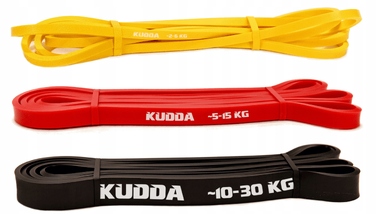 Набір фітнес-резинок Powerband Kudda (3 шт.), 2-30 кг