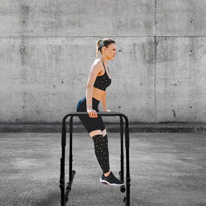 Регульована турнік-станція для віджимань та підтягувань, сталева, для дому та фітнесу