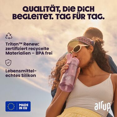 Пляшка для води air up Twist Pro Лаванда 600 мл з арома-капсулами та соломинкою - фіолетова пляшка для школи, спорту, фітнесу