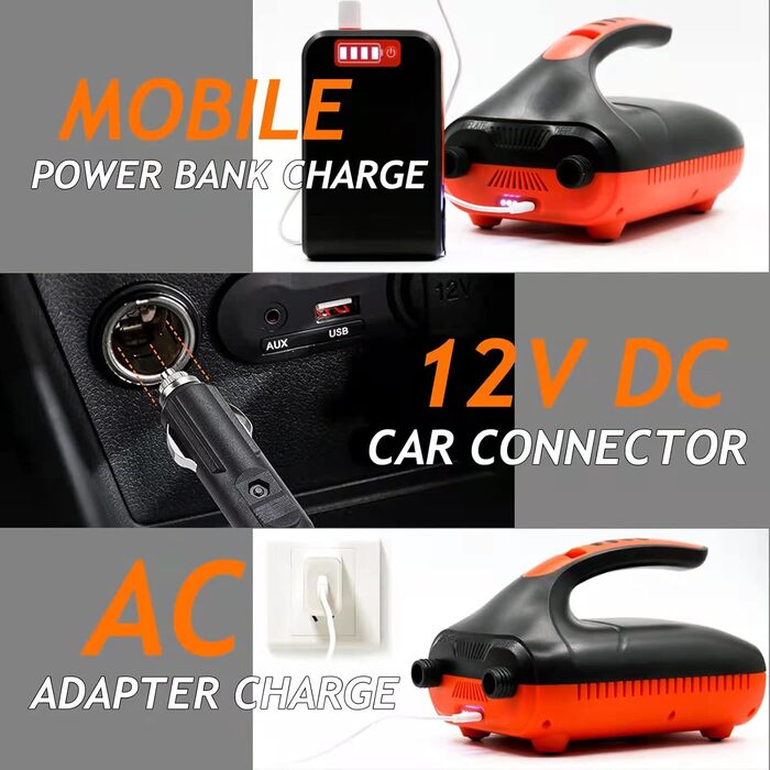 Електричний насос Ruitx для SUP дошки, човни, 20PSI, 12V DC, автоматичне надування, для надувних водних видів спорту