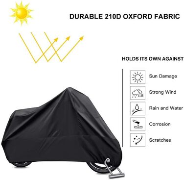 Водонепроникний чохол для мотоцикла Winterfest 210D, 4XL (295x110x140 см)