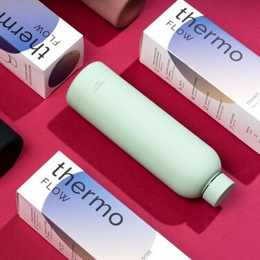 Термос-пляшка з нержавіючої сталі Thermo Flow 750 мл, BPA-free, герметична, для газованої води, дітей, спорту, школи, м'ятна