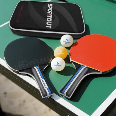 Набір для гри в настільний теніс: 2 ракетки та 3 м'ячі (BLUE)