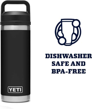 Термобутилка YETI Rambler з кришкою Chug, чорна, 532 мл