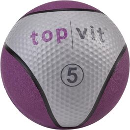 Медичний м'яч top vit 5 кг, фітнесбол з гумовим покриттям, студійна якість, ліловий