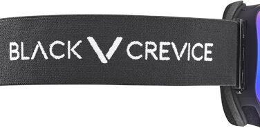 Лижна маска Black Crevice для дорослих, унісекс, сферичні лінзи, чорна/синя, захист від ультрафіолету