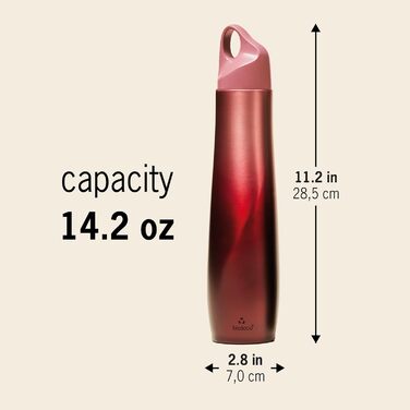 Термос-бутилка Bioloco The Curve 420 мл з нержавіючої сталі, ягідний колір