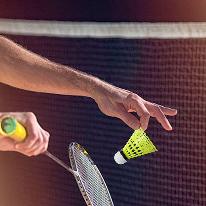 Набір для бадмінтону FYSL 12 шт. Міцні нейлонові волани для гри на відкритому повітрі, тренувань, відпочинку, початківців. Білий+Жовтий+Рожевий