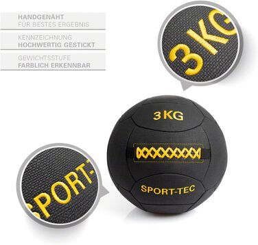Медичний м'яч Sport-Tec Robusta 3 кг, 35 см, жовтий
