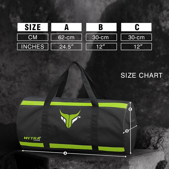Mytra Fusion спортивна сумка для тренувань з регульованим плечовим ременем, для чоловіків і жінок, дорожня, спортивна, чорна/зелена