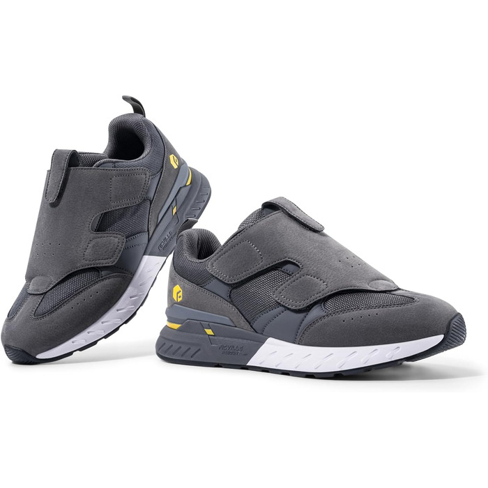 Кросівки для бігу та ходьби FitVille для чоловіків (широкі) - спортивні кросівки, снікерси з клямкою, зручні для широкої стопи, ортопедичні, неслизькі, сірі (43 EU)